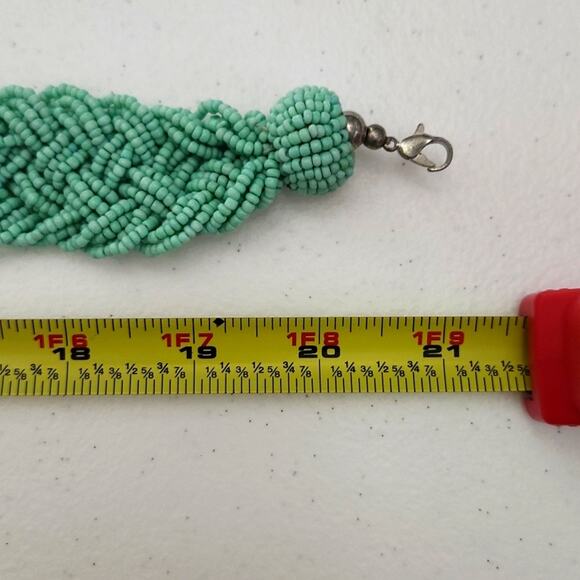 Necklace Seafoam Green Chunky Bead Necklace Lobster Claw Clasp Adjustable - Picture 7 of 8